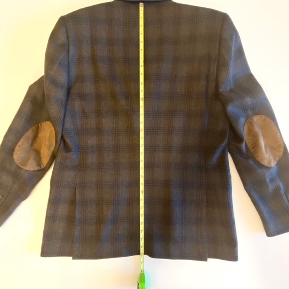 Wool Plaid Professor Blazer 46L Elbow Patch Heritage Preppy Academia Jacket - Picture 11 of 11